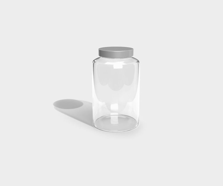 Empty glass bottle jar mockup