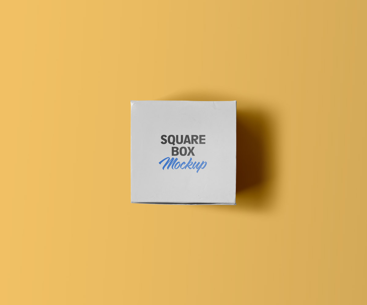 Packaging square box mockup PSD template