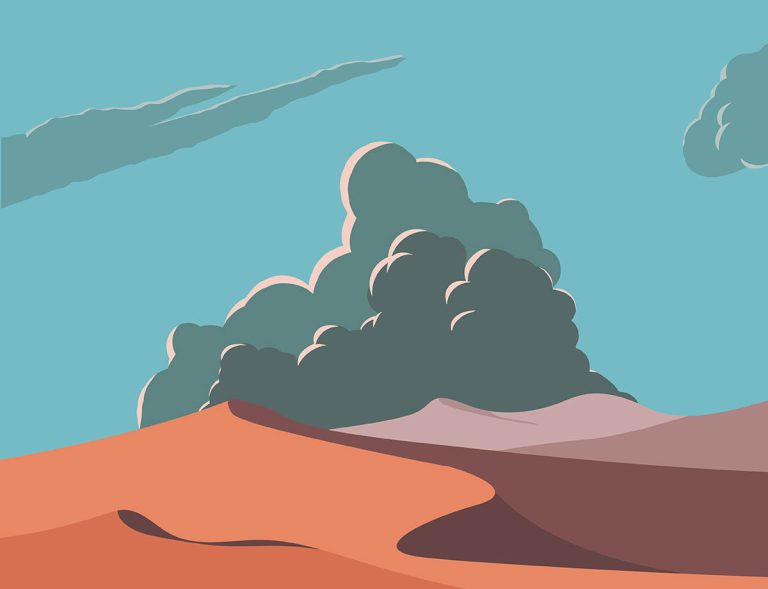 Desert landscape illustration