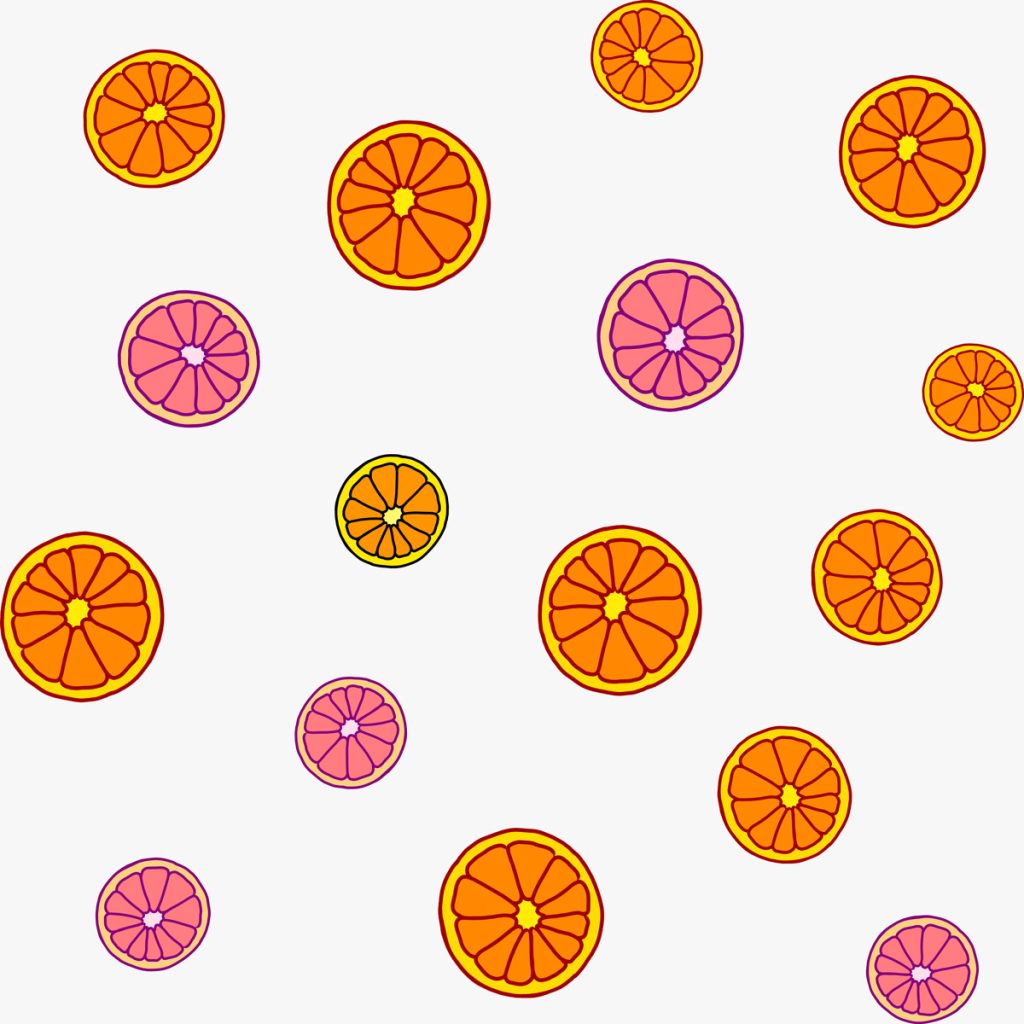 Seamless orange fruit pattern for fabric, book, backgrounds - Pixcrafter