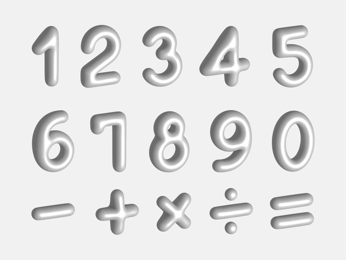 Vector 3D numbers & Symbols