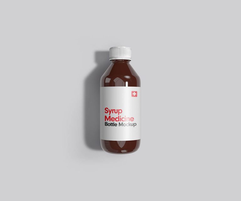 Syrup bottle mockup