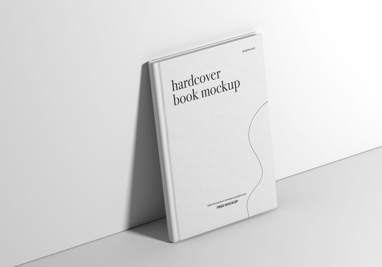 Free hard cover book mockup