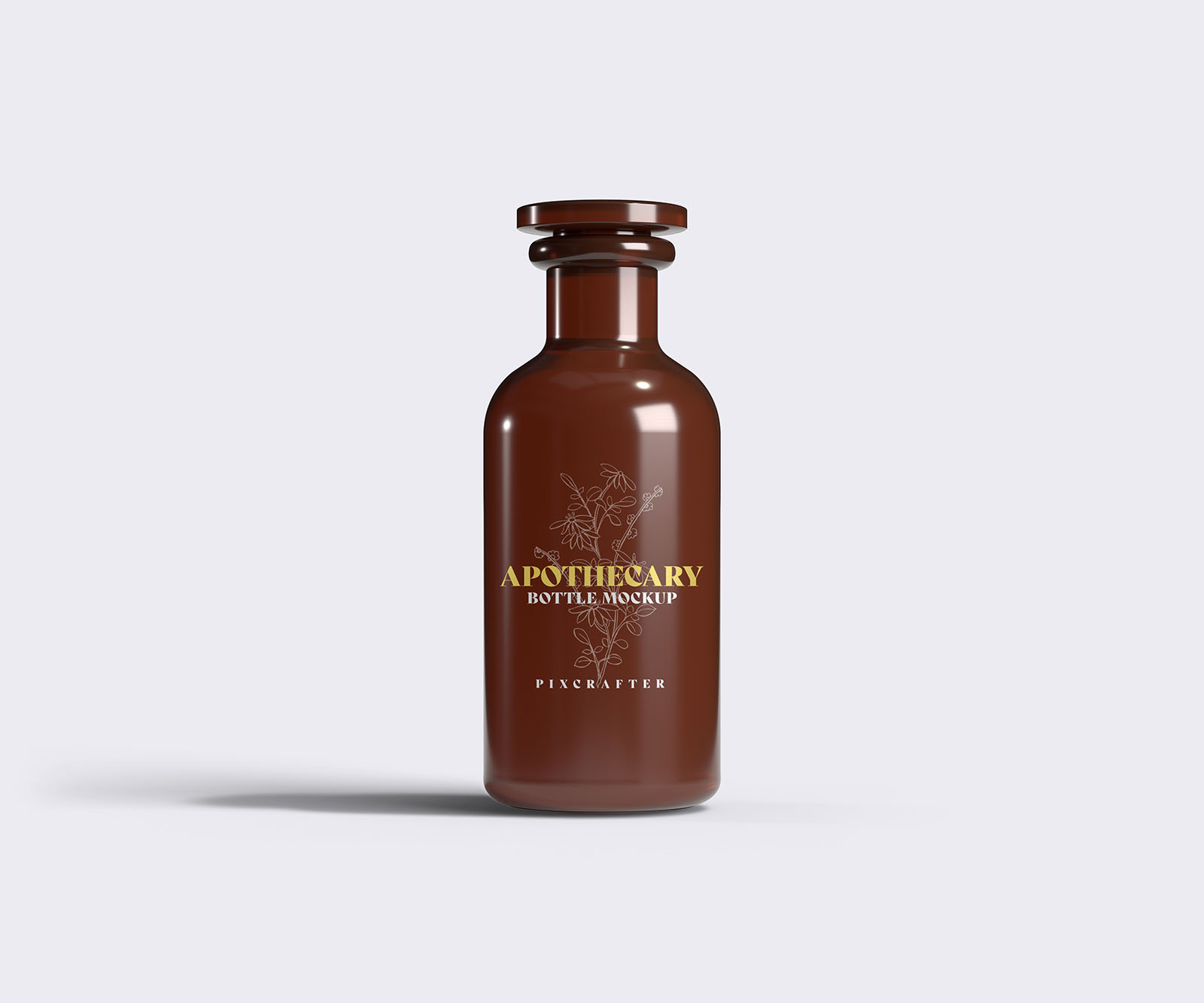 Free apothecary bottle mockup PSD template