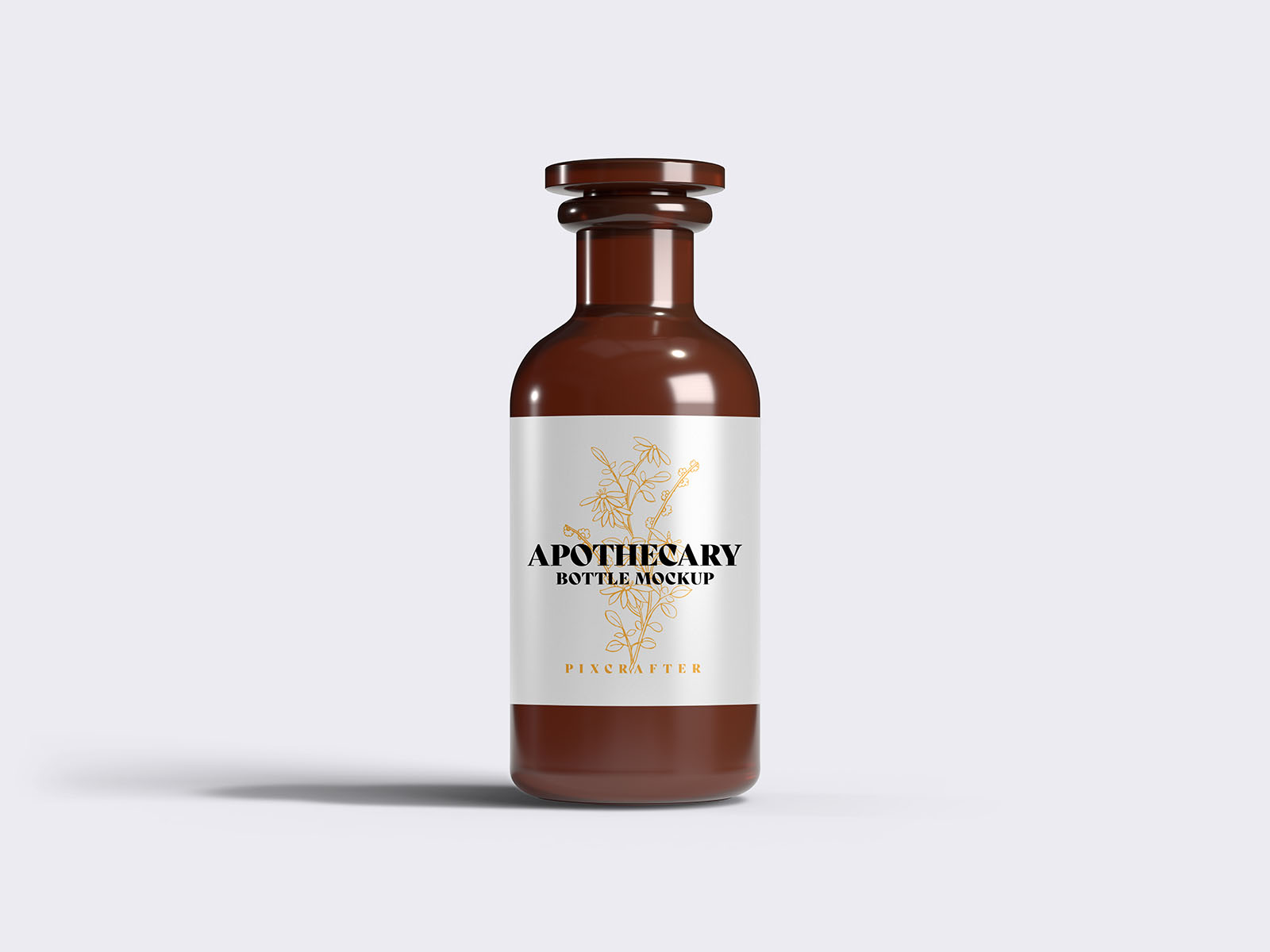 Free apothecary bottle mockup