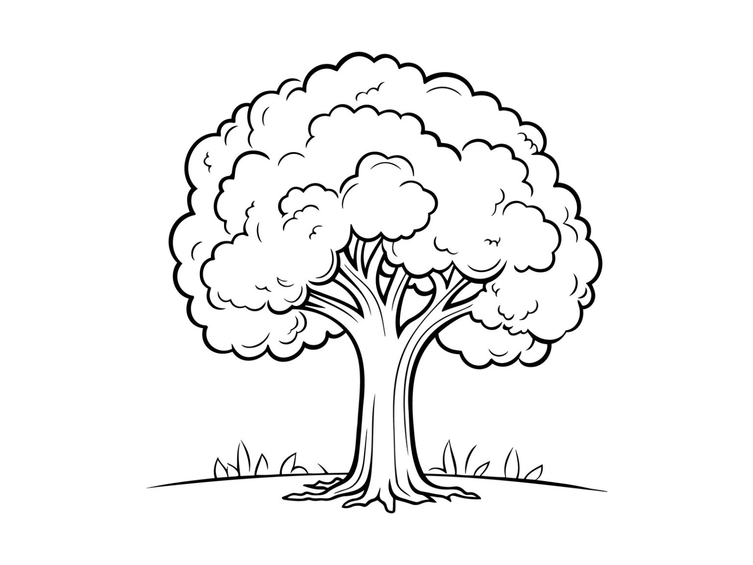 Vector tree outline illustration pixcrafter