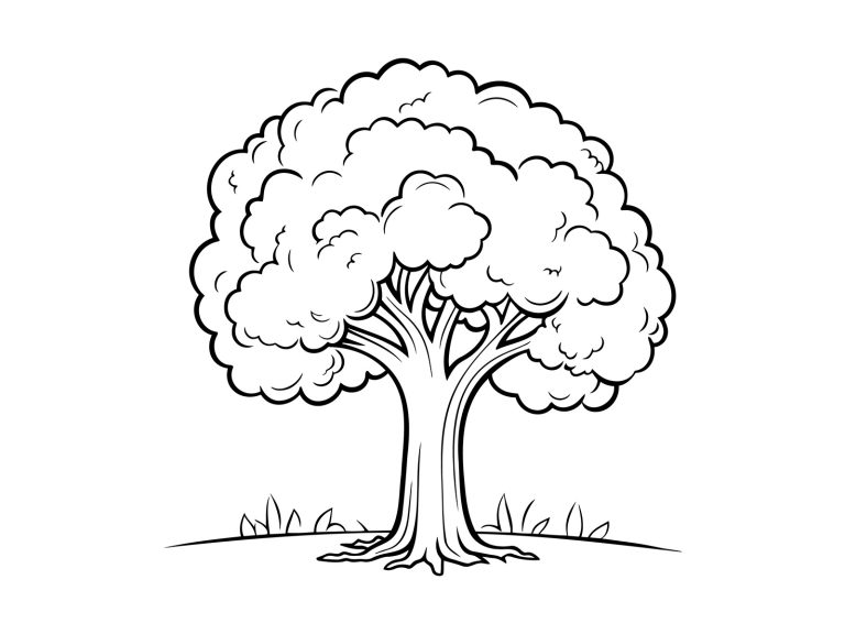 Vector Tree Outline Illustration