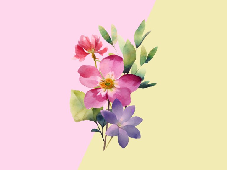Watercolor flowers bouquet PNG clipart