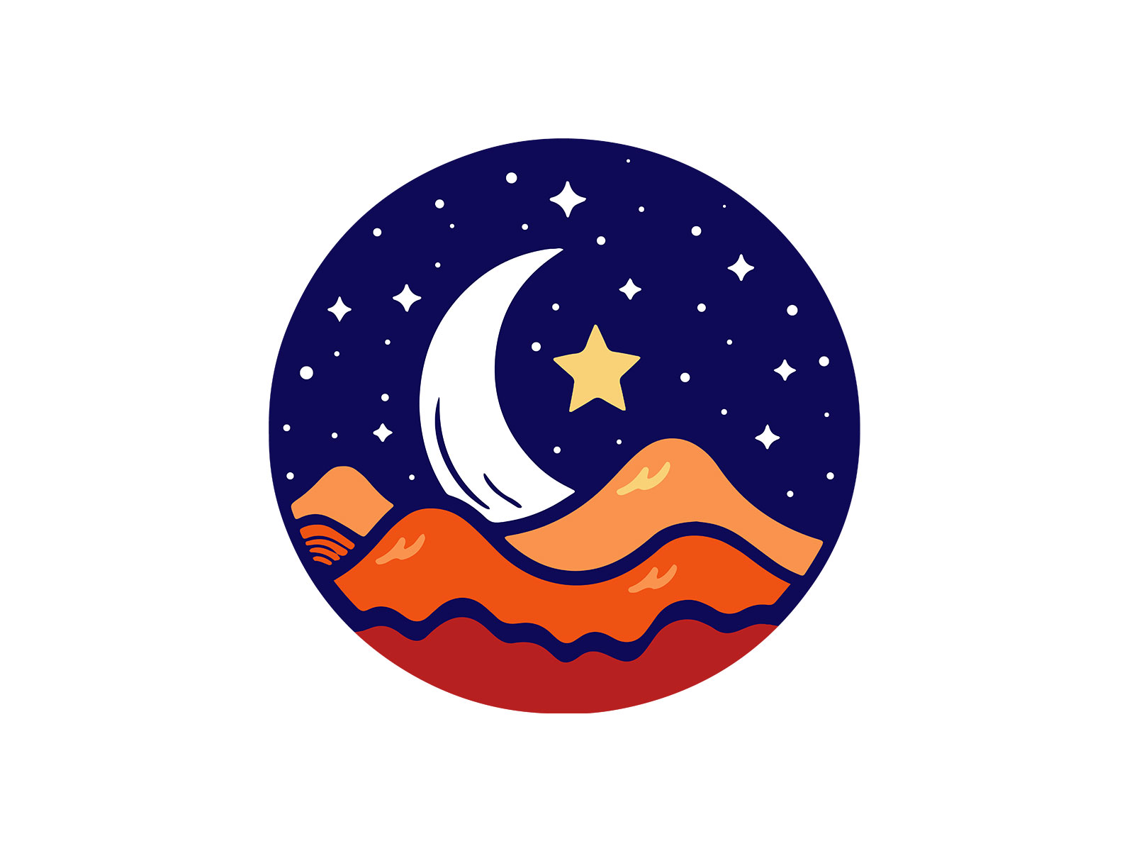 Vector Moon And Stars Illustration For Labels, T-shirts