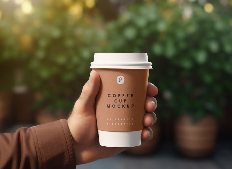 Coffee Cup In Hand Mockup