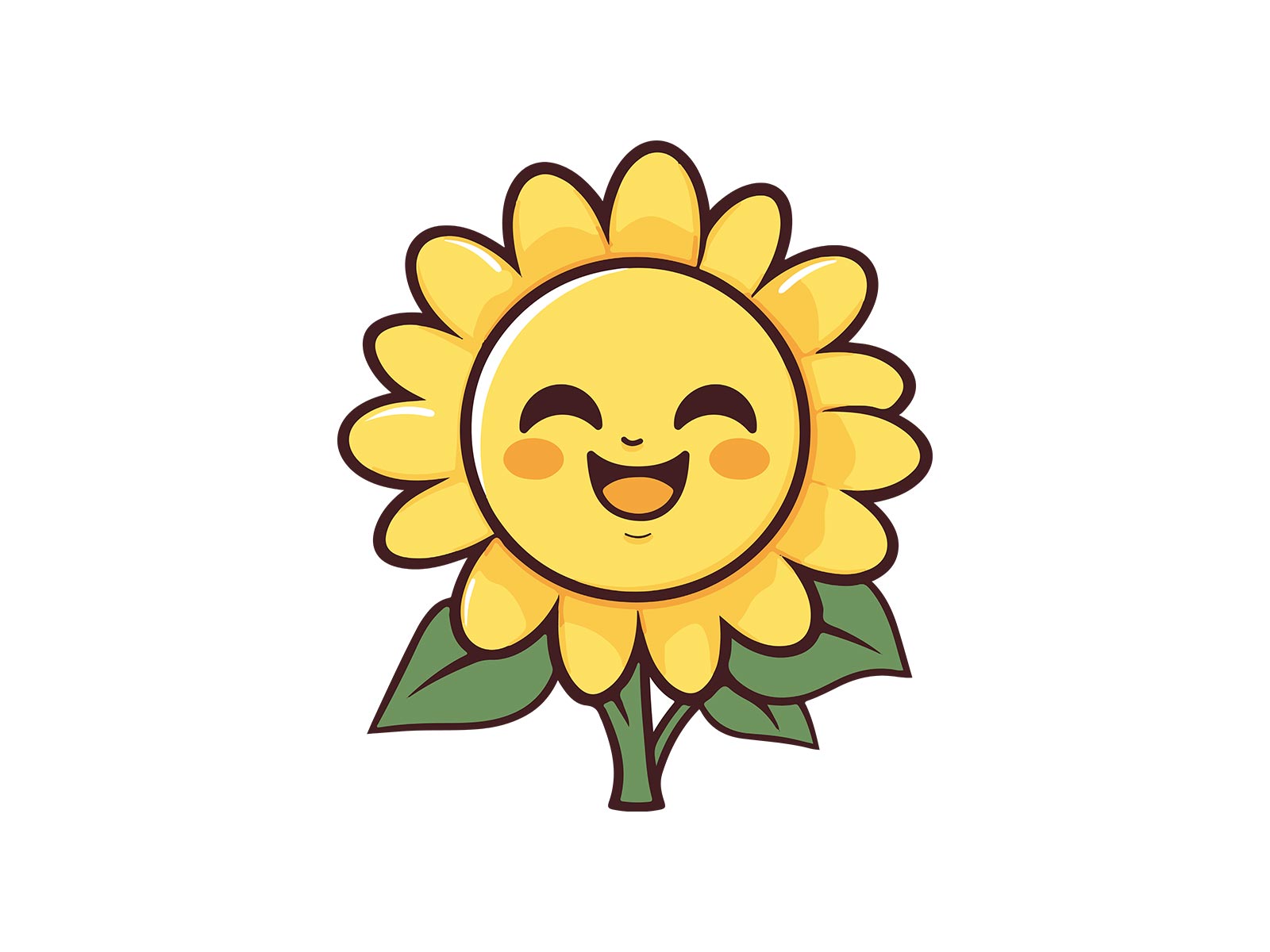 Vector Cute Sunflower Illustration
