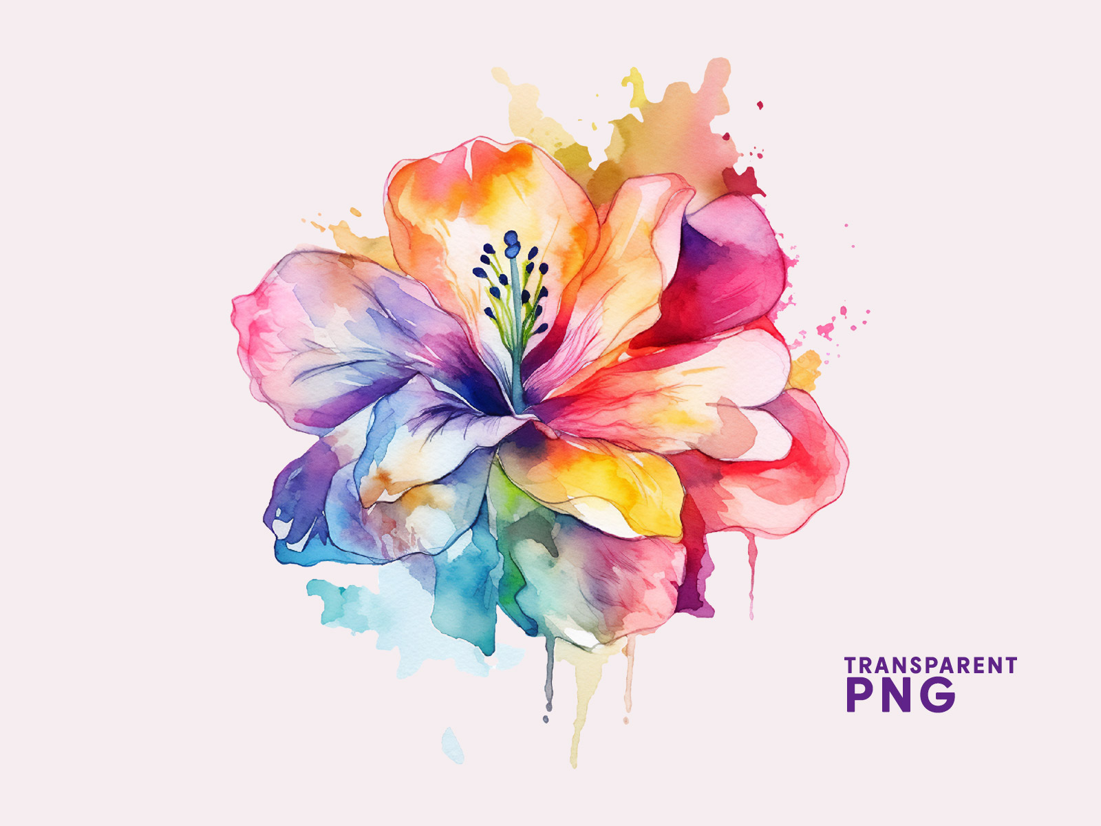 Watercolor Flower Illustration PNG - Pixcrafter