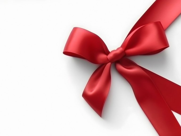 Red Ribbon On White Background