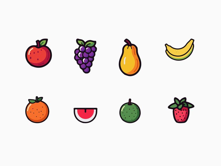 Vector fruit icons
