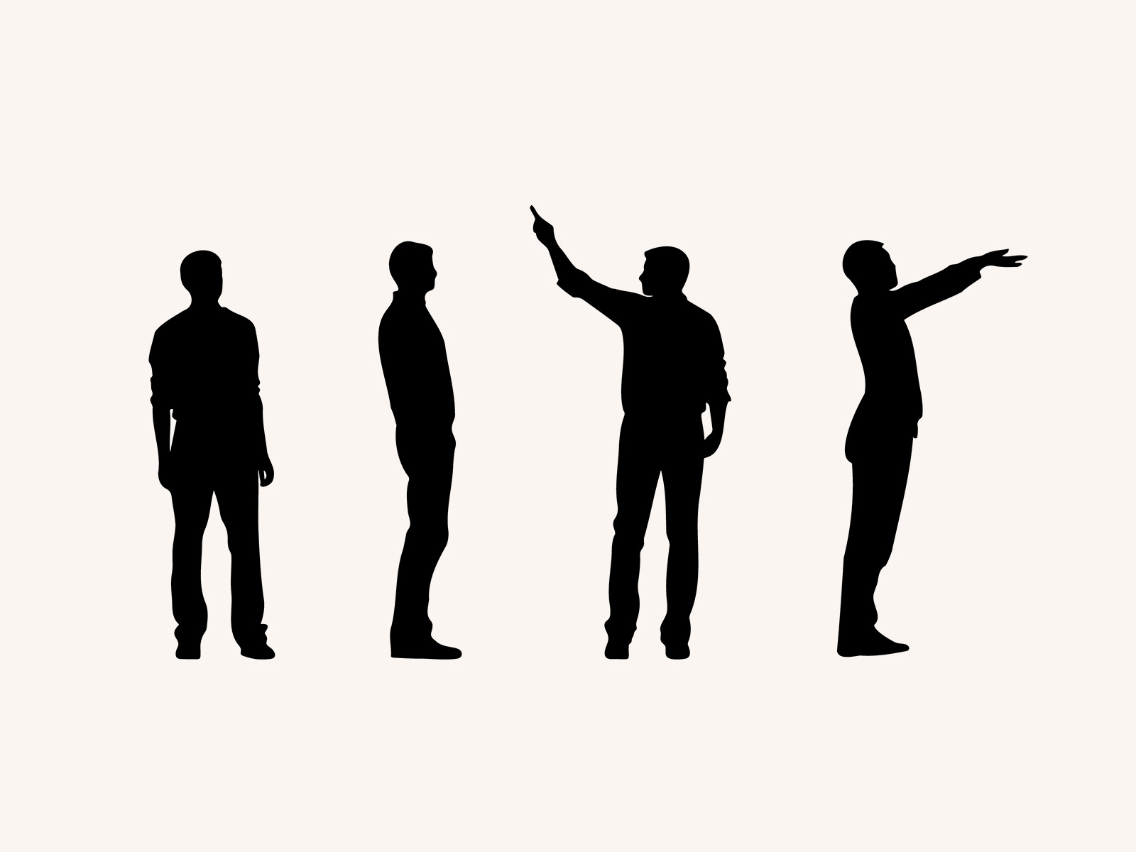 Silhouette Of Different Human Postures