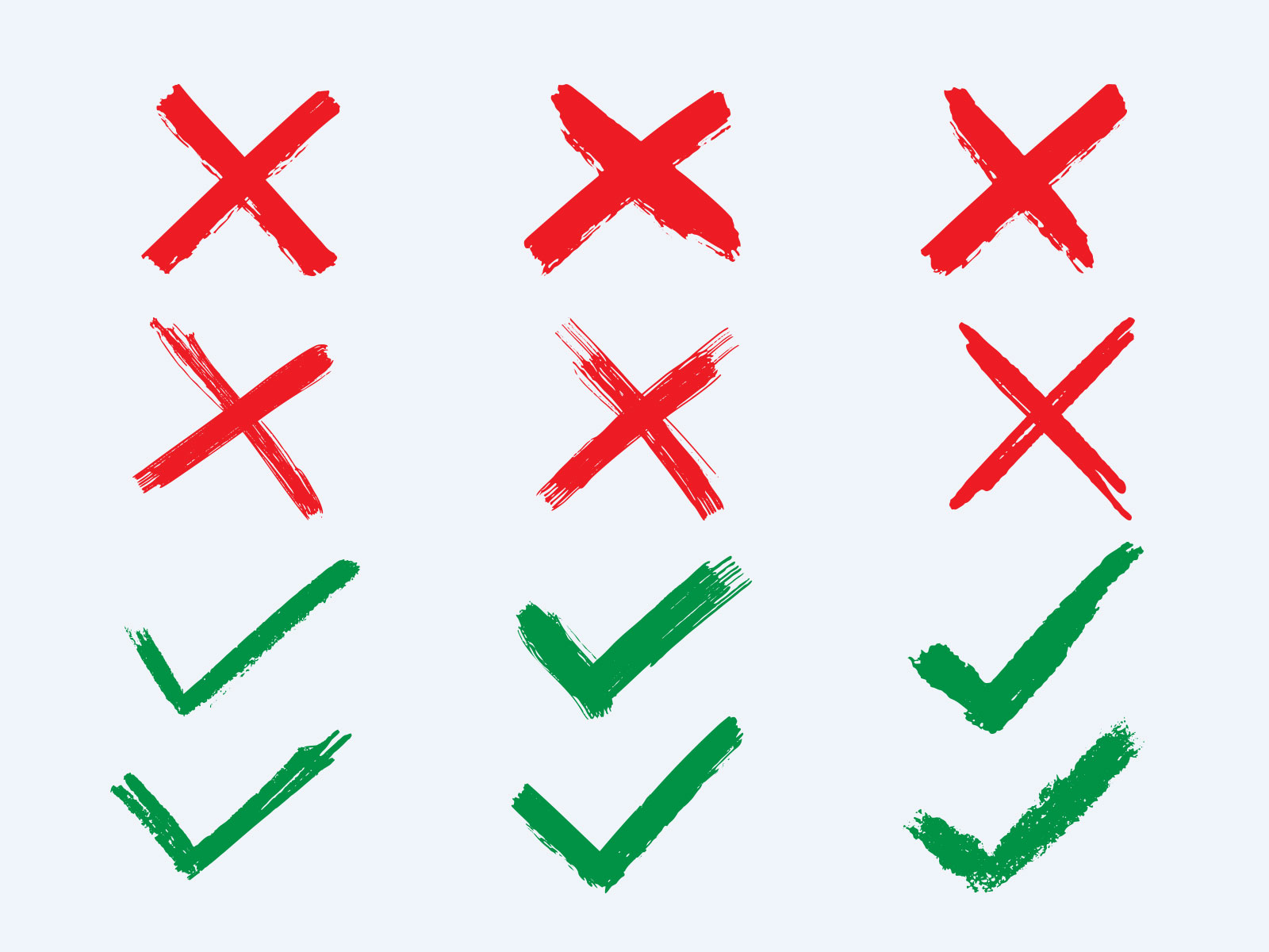 Vector Cross Symbols And Check Marks