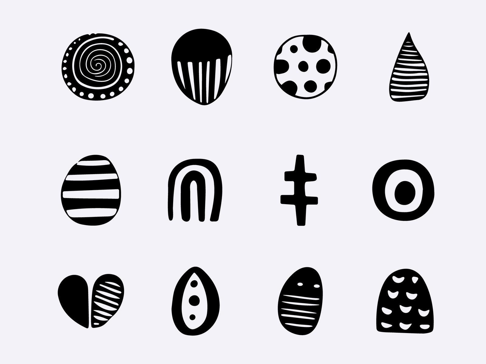 Vector Rural Folk Organic Shapes