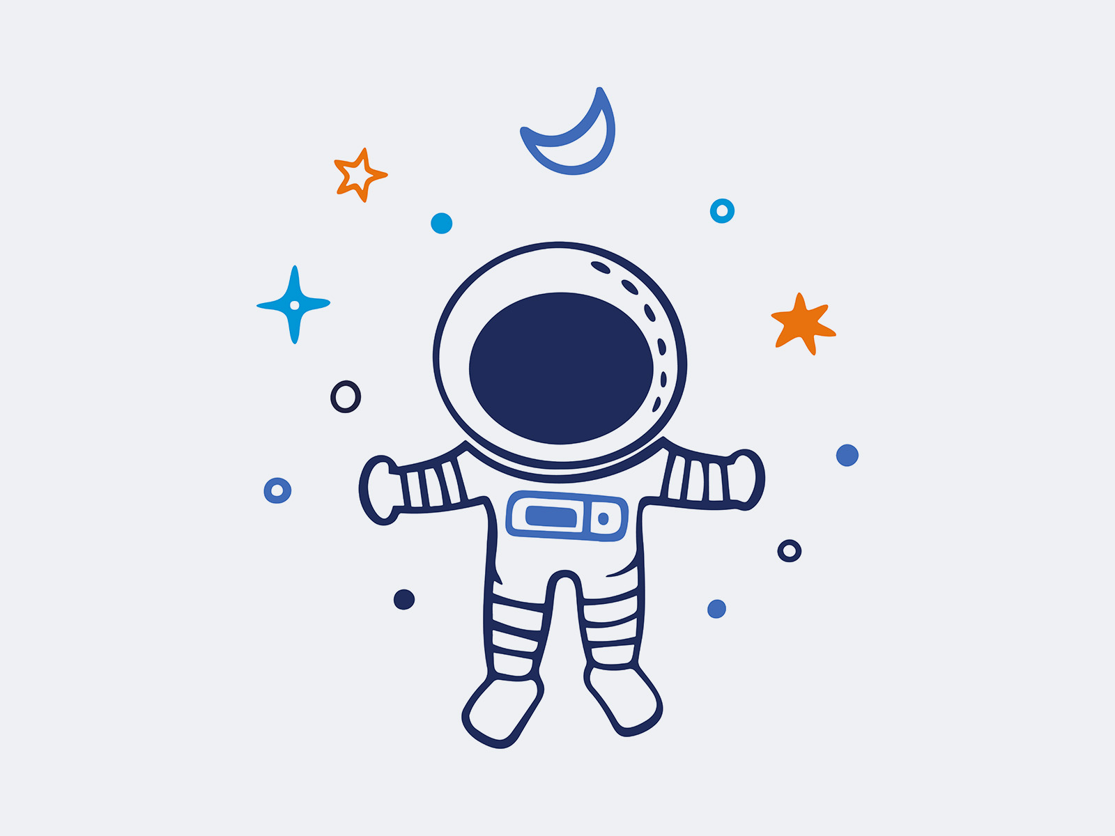 Cute Vector Cartoon Astronaut Illustration