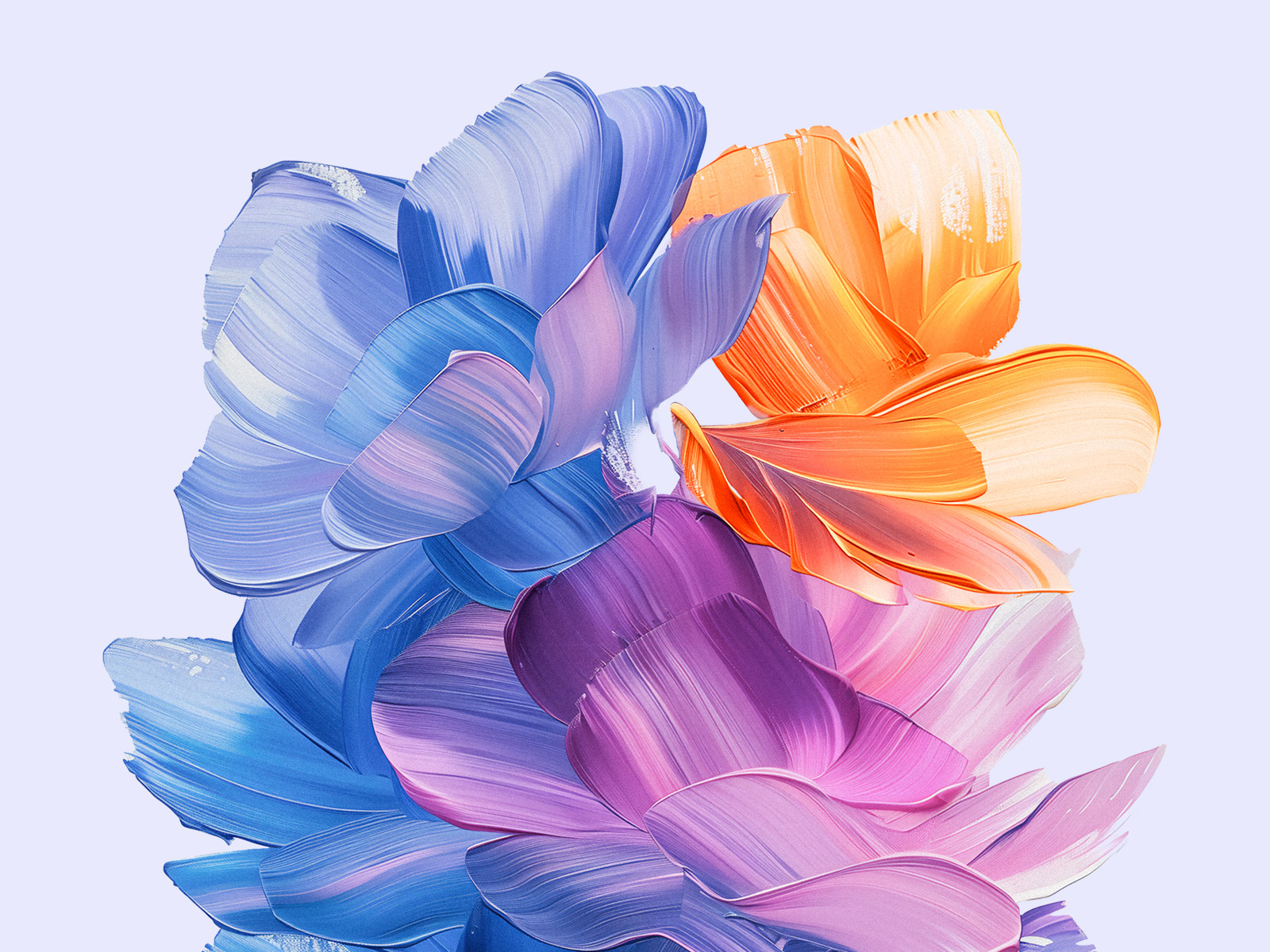 Hand-Painted Style Acrylic Paint Strokes Texture PNG