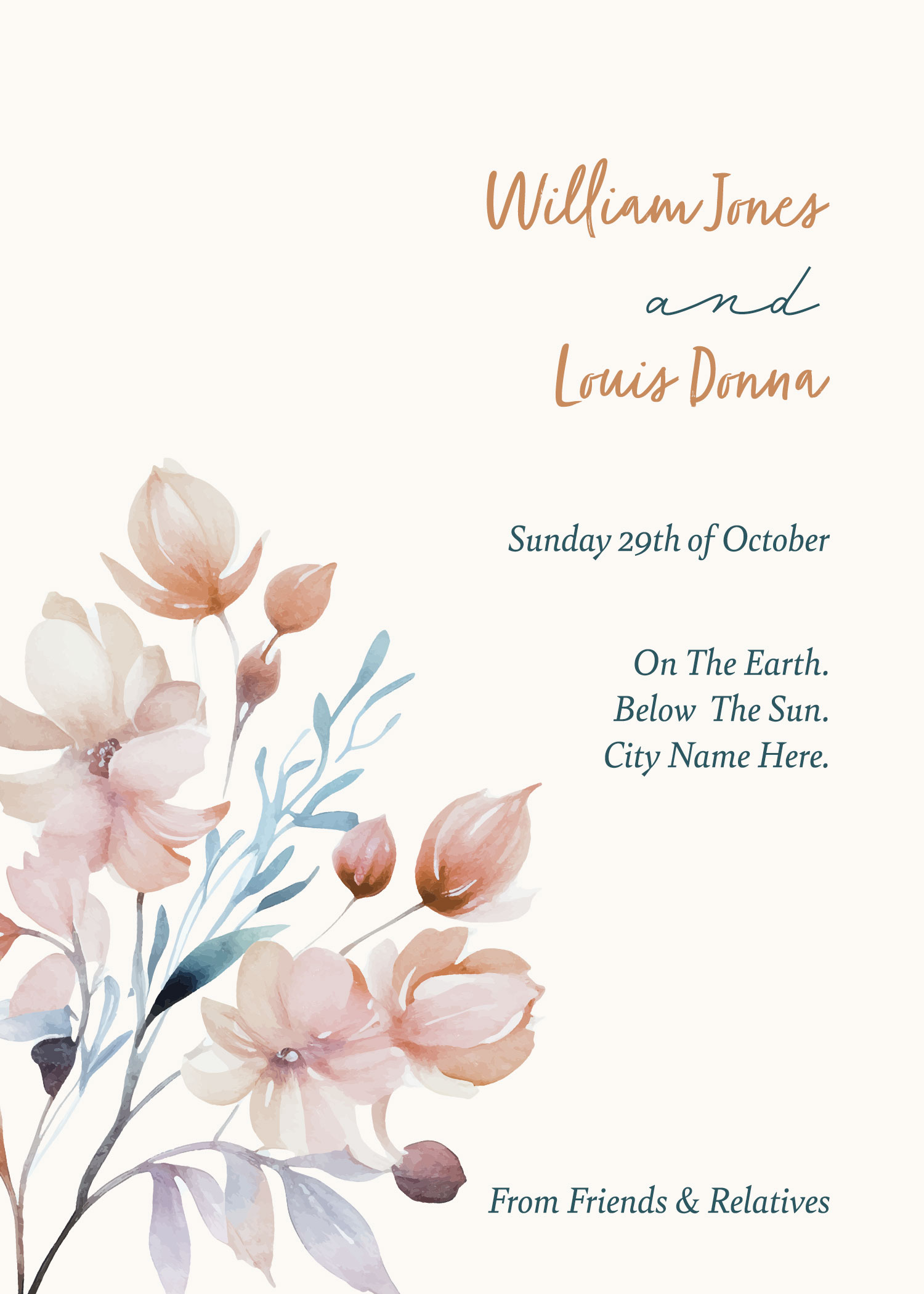 Floral Wedding Invitation Template